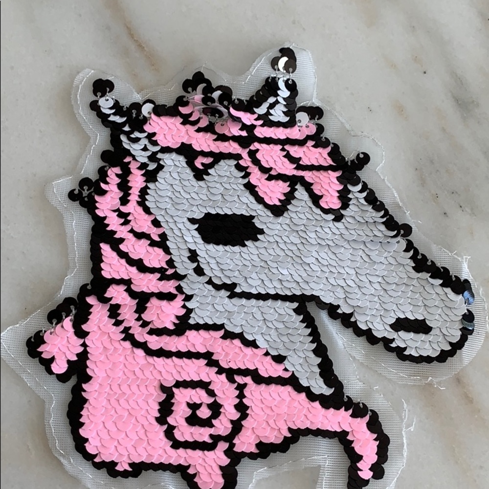 Adorable reversible sequin unicorn patch kids